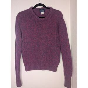 VTG Woolrich Speckled Blue Pink Wool Sweater Cottagecore L
